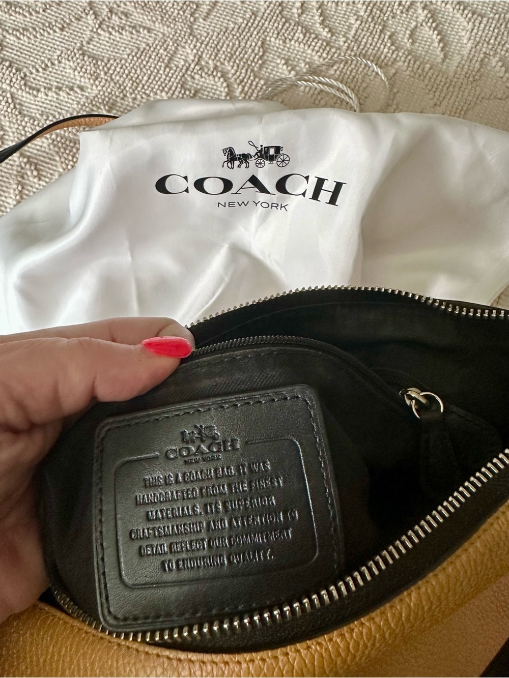 Coach Leather Iredescent Pearlescent Hologram Gold-Pink Chelsea Crossbody Purse - Picture 16 of 16